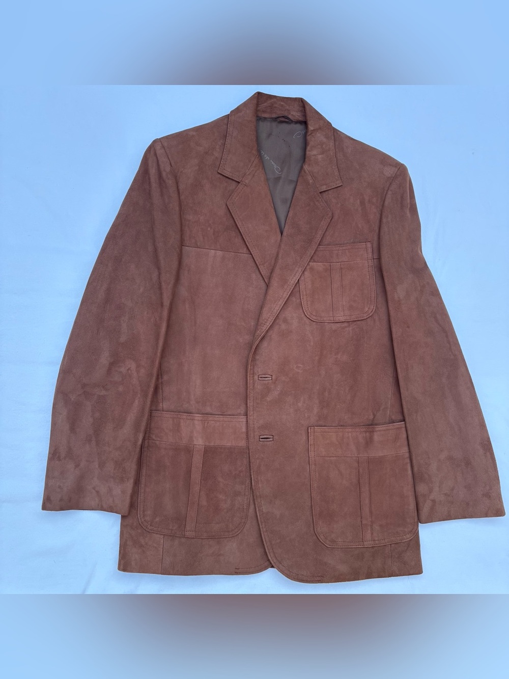 Vintage 70’s Oscar de la Renta Brown Suede Blazer Sport Coat Jacket size 40